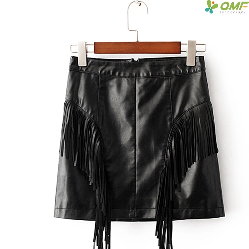 Sexy Tassel Fringe Pu Skirts Personality Style Fashion Skirt Streetwear