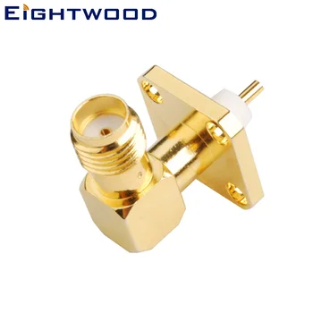 

Eightwood SMA Jack Female RF Coaxial Adapter Connector Panel Mount Right Angle 4-Hole with Extended Dielectric for Antenna