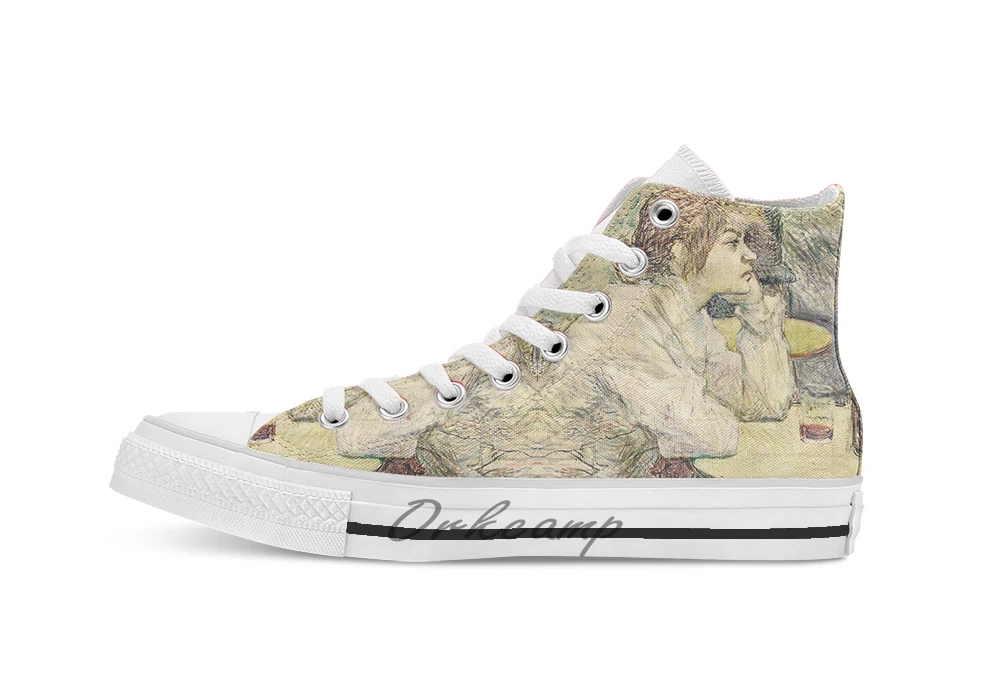 

Henri De Toulouse Lautrec The Hangover (Suzanne Valadon) breathable Casual High Top lace-up Canvas shoes sneakers Drop shipping