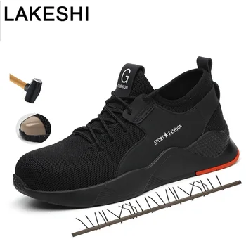 

Plus Size 48 Men Shoes Breathable Men Casual Shoes Outdoor Steel Toe Protective Work Shoes Men Sneakers Indestructible Shoes