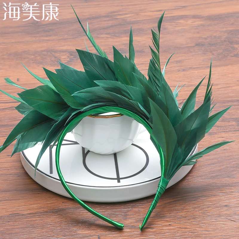 

Haimeikang Feather Headdress Easter Festival Halloween Carnival Party Fashion Hair Band Dance Performance Hair Accessories