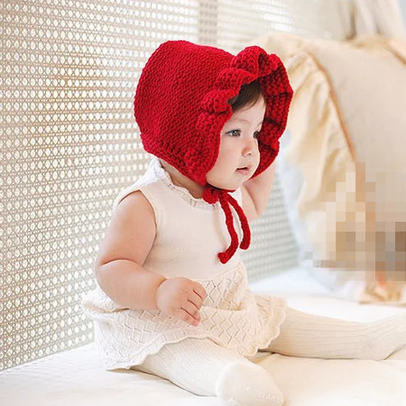 New Chic Neonata Cappello di Inverno Lavorato A Maglia Crochet Volant  Bambino Bambini Cappelli Caldi Paraorecchie Ragazze Fiore Cappello Rosso,  bianco, grigio|baby girl winter hat|kids warm hattoddler kids - AliExpress