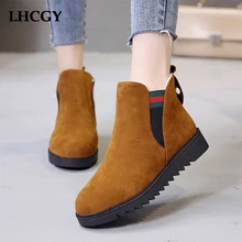 Г. зимние ботинки на плюшевой платформе из шерсти теплые женские ботильоны для женщин botines mujer 7637