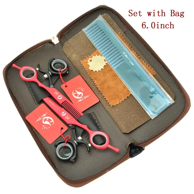 6," Meisha 360 градусов вращения набор ножниц для парикмахерской ножницы для стрижки волос+ филировочные ножницы JP440C ножницы для волос с сумкой, HA0349 - Цвет: HA0349 with bag 60
