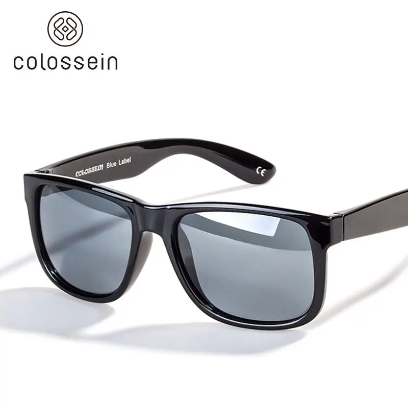 COLOSSEIN винтажные солнцезащитные очки мужская мода формальная квадратная черная рамка поляризованные солнцезащитные очки мужские для Рыбалки вождения очки UV400 - Цвет линз: 06