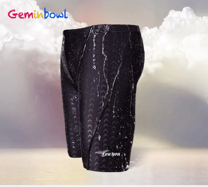 

Men's Swimming Trunks pants Swimwear professional biomimetic sharkskin Black