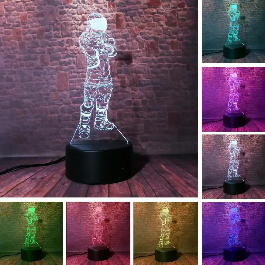 Горячая игра Темный Voyager TPS Прохладный битва Royale человек мальчик ночной Светильник 3D RGB 7 Красочный Светодиодный светильник для настроения на день рождения праздник Рождество подарки - Испускаемый цвет: Style 1