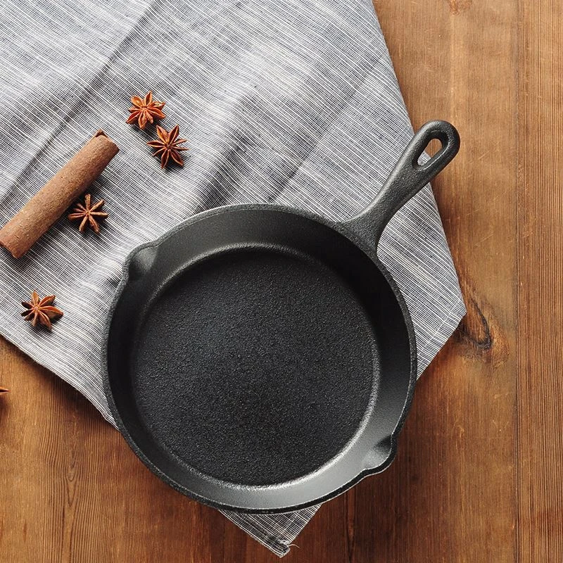 

WHISM 14/16/20cm Cast Iron Frying Pan Practical Uncoated Cooking Pot Wok for Gas and Induction Cooker Panela Ollas de Cocina