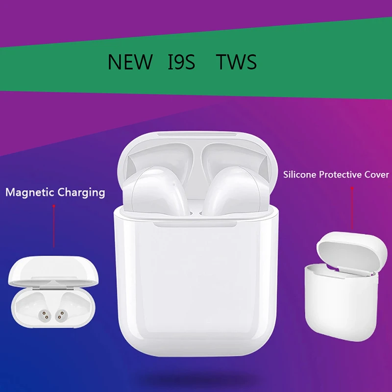 Беспроводные наушники TWS I9S портативная bluetooth гарнитура невидимые для iPhone X 8 7 Plus