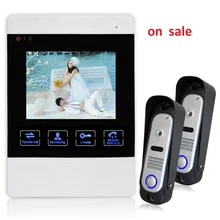 Homefong Brand New Wired 4″ TFT Video Door Phone Intercom Entry System 1 Screen +2 Camera With unock function FREE SHIPPING