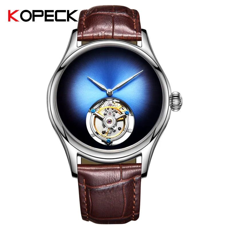 Мужские часы koptek Tourbillon водонепроницаемые механические с скелетом 100%