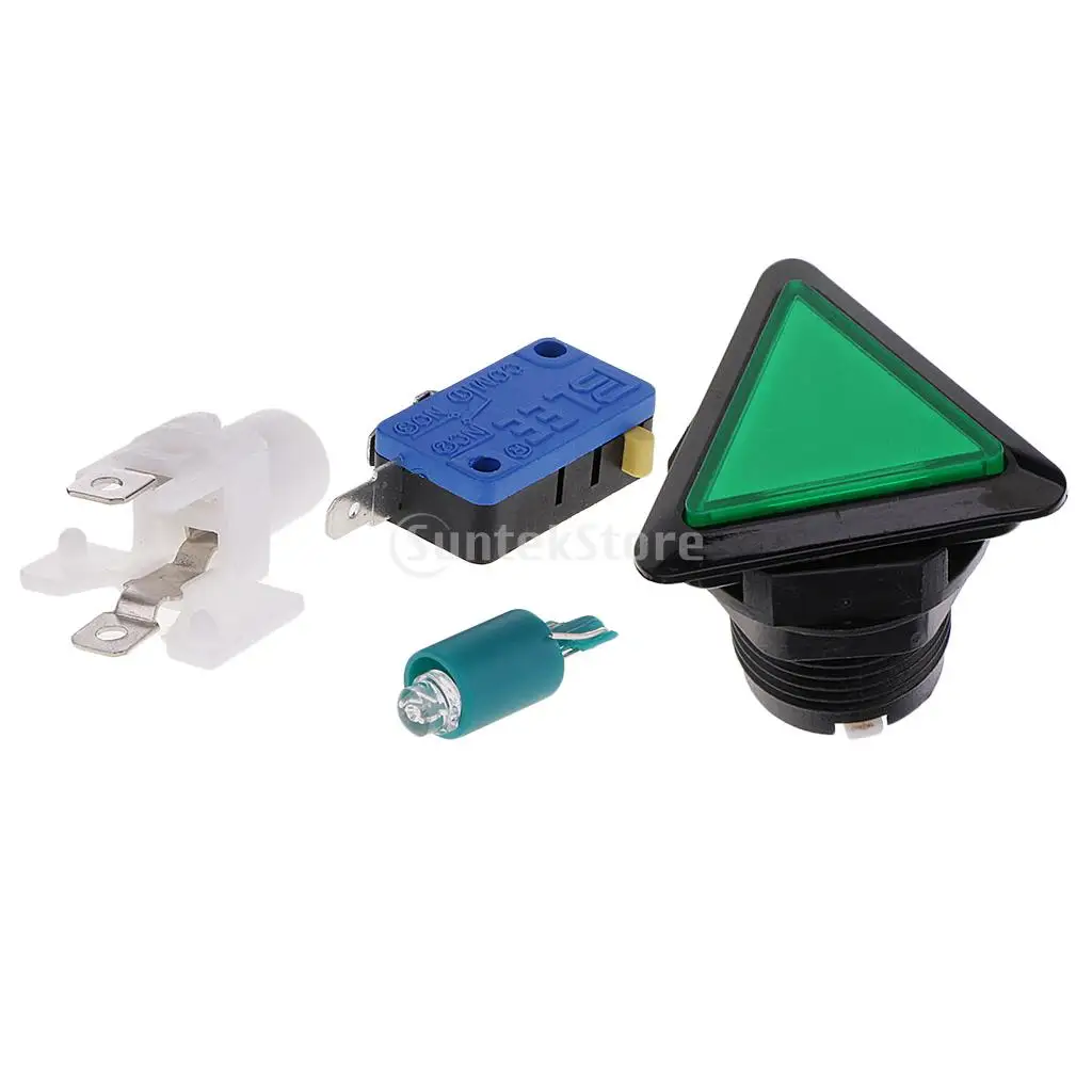 Triangle Arcade Game Machine Push Button with 12V led lamp illuminated 3.9x3.9cm