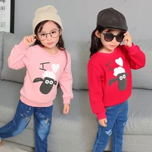 Autumn and winter children’s clothing 2017 girls cartoon long sleeve plus velvet thick sweater wild fashion baby warm