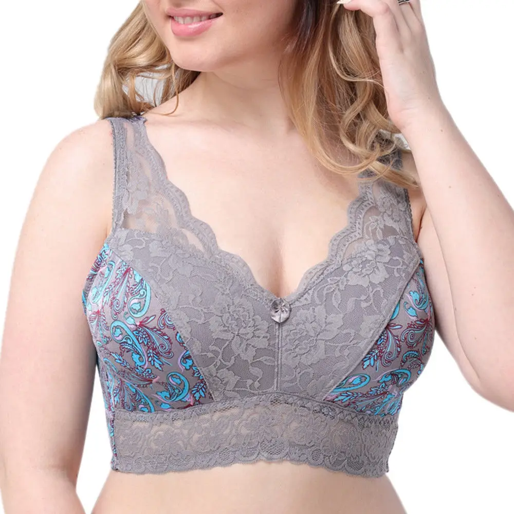 Женский кружевной бюстгальтер с цветочным принтом размеры XS S M L XL XXL