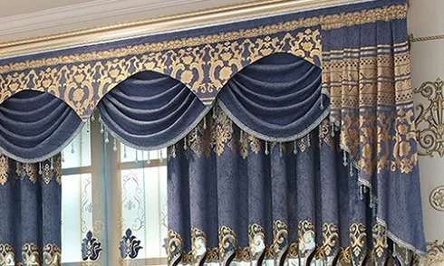 Европейские роскошные бархатные вышитые занавески s для гостиной классические высококачественные затененные занавески тюль для спальни окна - Цвет: 1pc valance