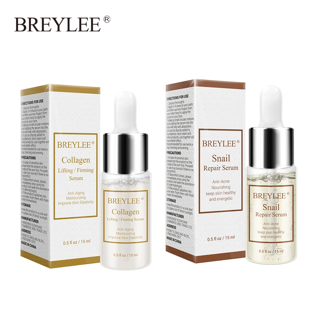 

BREYLEE Snail Serum Collagen Serum Repairing Lifting Firming Essence Hyaluronic Acid Moisturizing Anti-Aging Face Skin Care 1pcs