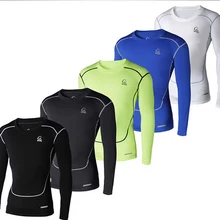 Мужские компрессионные колготки скиллинг базовый слой тренажерный зал Бег Велосипеды Джерси тепловые рун Длинные рукава Одежда Рубашка Одежда