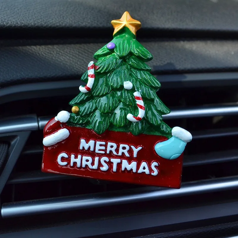 Рождественский освежитель воздуха в автомобиль клип автопарфюм Автомобильная Кондиционер рождественские украшения CZ - Название цвета: Цвет: желтый