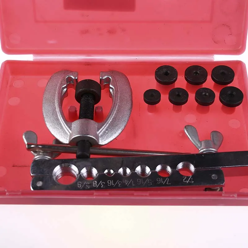 Brake Fuel Pipe Repair Double Flaring Dies Tool Set Clamp Kit Tube