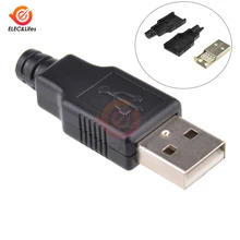 10 штук в наборе USB 2,0 Тип-4 контактный разъем Мужской разъем адаптера 4Pin USB разъем с черным Пластик крышка