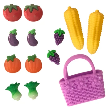 

NK 13 Pcs/Set Doll Accessories Miniature Pretend Toy Mini Play Food Fruit And Vegetable Bags For Barbie Dolls DIY Accessories DZ