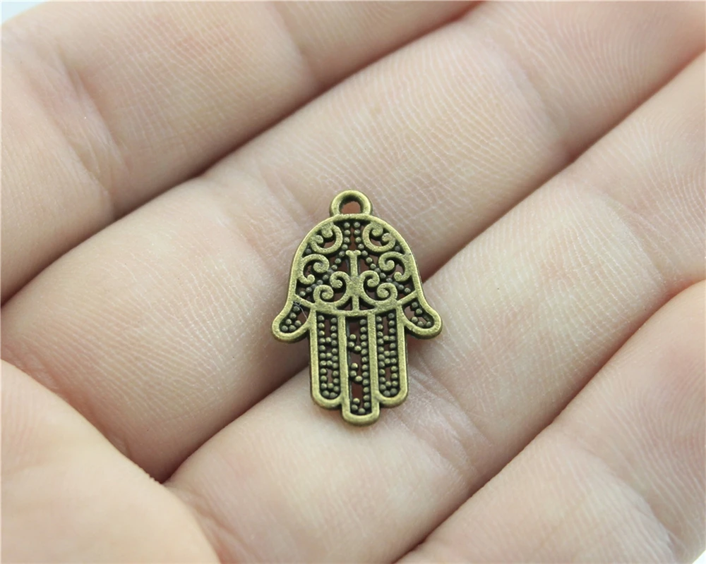 Buy WYSIWYG 15pcs 21x14mm Vintage Hamsa Hand Charms
