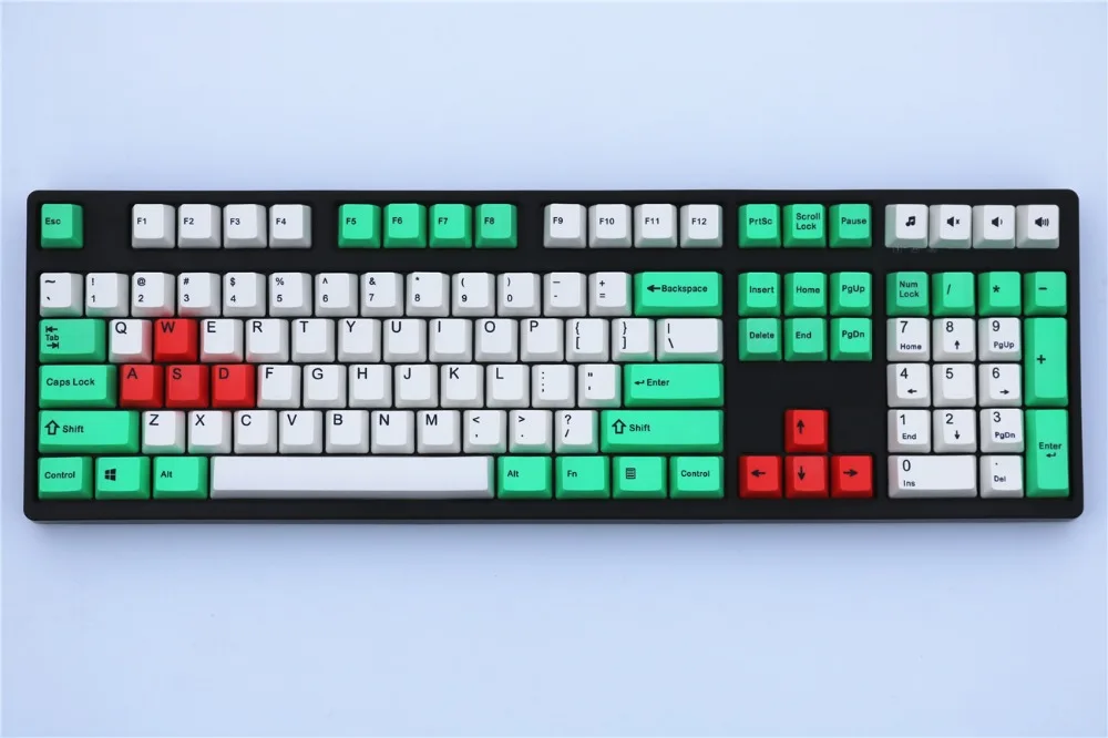 Красочные механические клавиатуры keycap OEM профиль PBT краситель-сублимированный 87/108 ключ красный/белый MX Переключатель ANSI раскладка только брелки