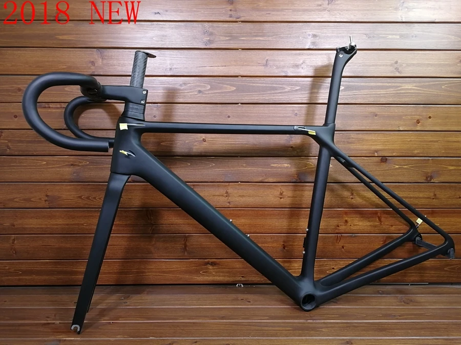 

2018 new CF SLX T1000 TOP black carbon road frame racing bicycle racing bike frameset+handlebar can be thru AXle disc brake