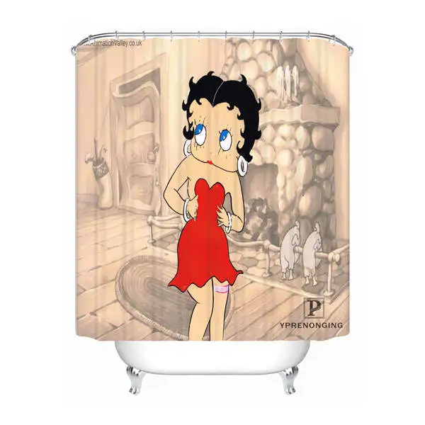 Пользовательские Betty Boop мультфильм Мода водонепроницаемый Душ Шторы для дома ванной s крючки полиэстер ткань мульти Sizes180509-03 - Цвет: Shower Curtain