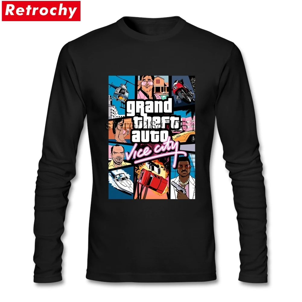 Hip Hop Clothing Grand Theft Auto Vice City GTA Game Tees Homme T Shirt
