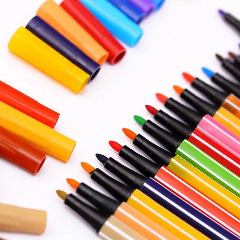 Watercolor Pen Set Watercolor Pencils Chancellory Markers Children Painting Colour Non-Toxic Washable Pen Office School Supplies Korean Stationery