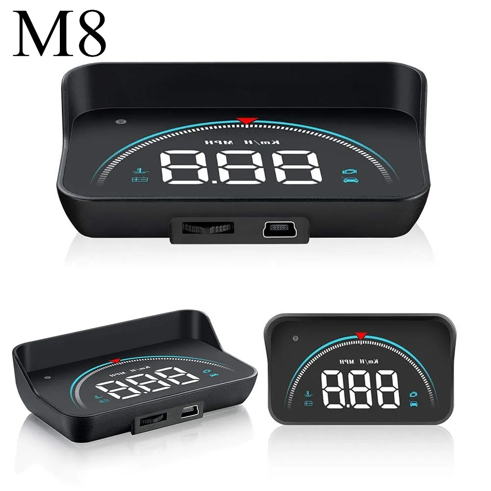 Автомобильный M8 gps Hud OBD цифровой дисплей скорости скорость метр Температура воды сигнализация Универсальный для всех транспортных средств авто аксессуары