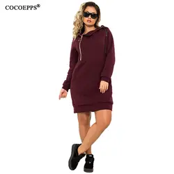 COCOEPPS плюс размеры для женщин осень с капюшоном 5XL 6XL БОЛЬШОЙ Эластичный Теплая Зимняя одежда Толстовка Harajuku Пуловеры для топ