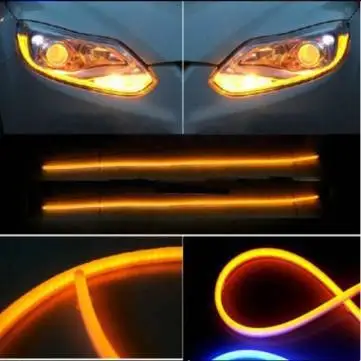 

2 шт. 85 см DRL гибкий светодиодный Ангел глаз Габаритные огни автомобиля противотуманные лампы сигнала поворота габаритные огни горки трубки Стиль