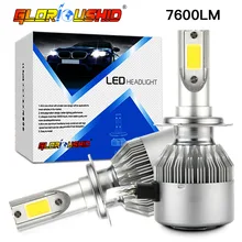 2pcs car headlight H7 Led H4 72W 7600lm 6000k H1 H3 H11 H8 H9 9005 HB3 9006 Auto Front light fog Bulb automobilelamp