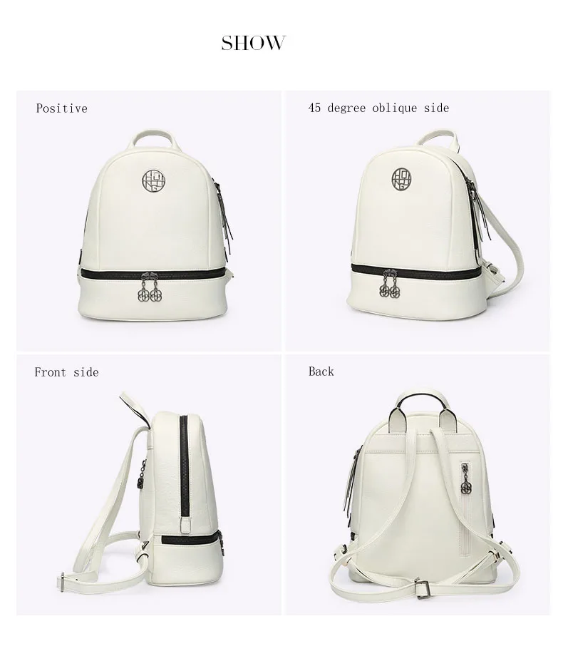 Ladies Solid Shoulder Bags Women Genuine First Layer Cow Leather bag College Bag Female Casual Simple style Fashion Backpack       H51940034 (9)