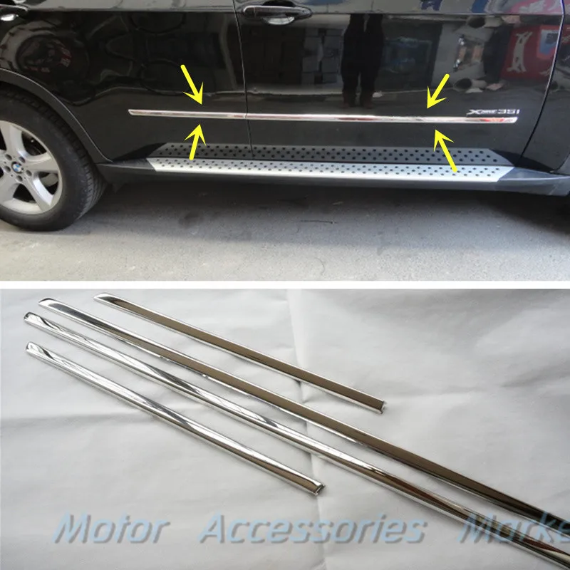 New Stainless Steel Chrome Body Molding Door Side Cover Trim for BMW X5