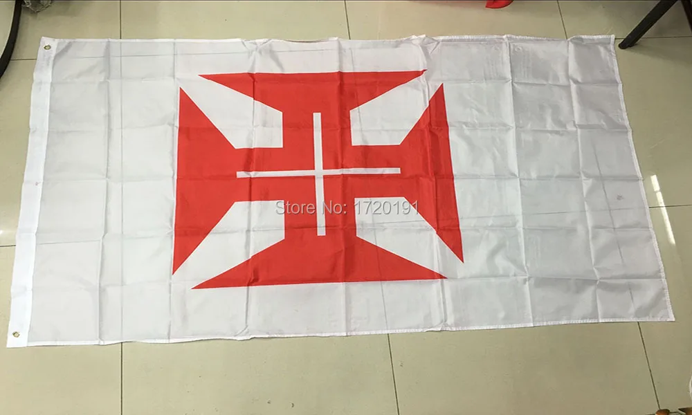 

free shipping red cross of teh knights templar flag 3*5ft Medieval Crusaders Masonic flags and Banners Two buckle
