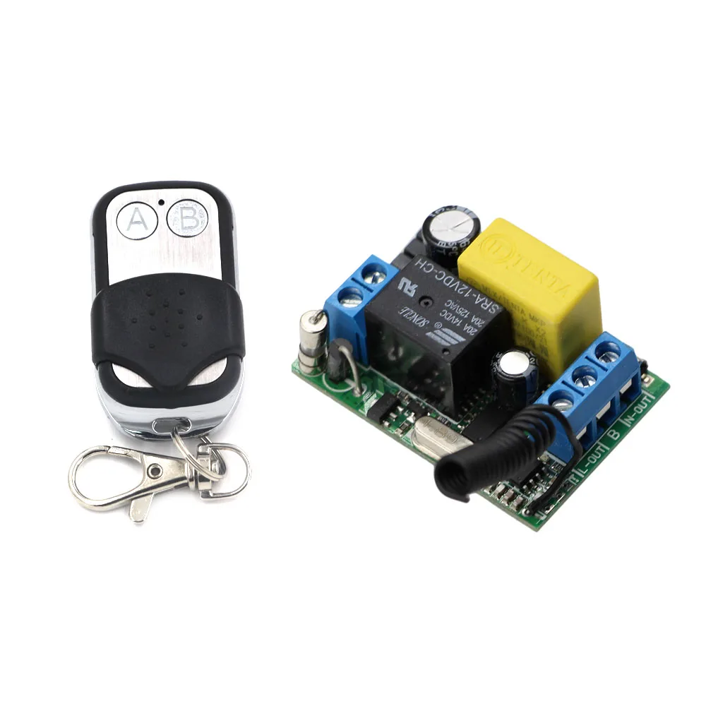 

Best Price AC220V 10A 1 Channel Wireless Remote Control Switch Receiver Board & Transmitter For Electronic Gates 315/433Mhz