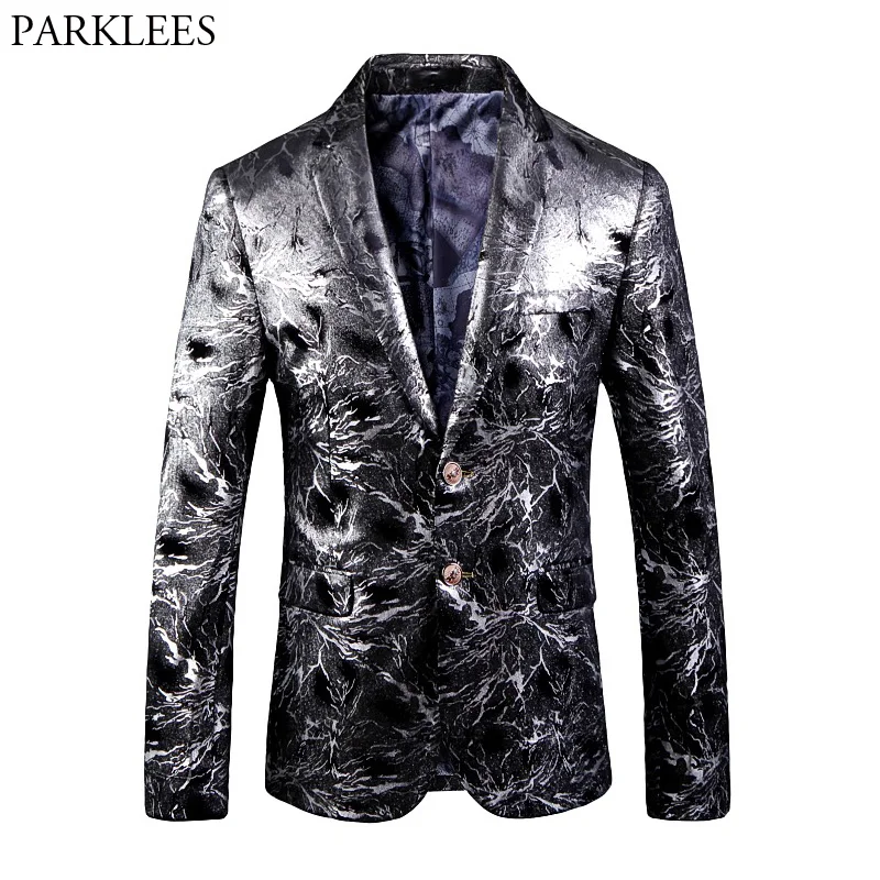 

Mens Luxury Black Bronzing Velvet Blazer Jacket Men Nightclub Prom Suit Blazer Men Wedding Groom Party Stage Costumes for Singer