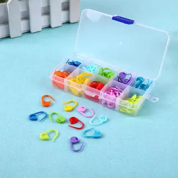 

120pcs/Box 10 Colors Mini Case Knitting Accessories Crochet Locking Stitch Plastic Markers Sewing Accessories Tools