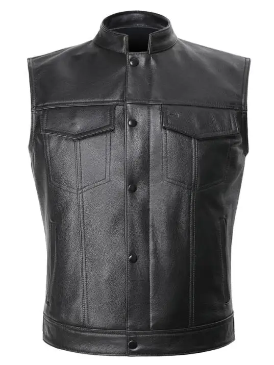 Biker leather waistcoat sale