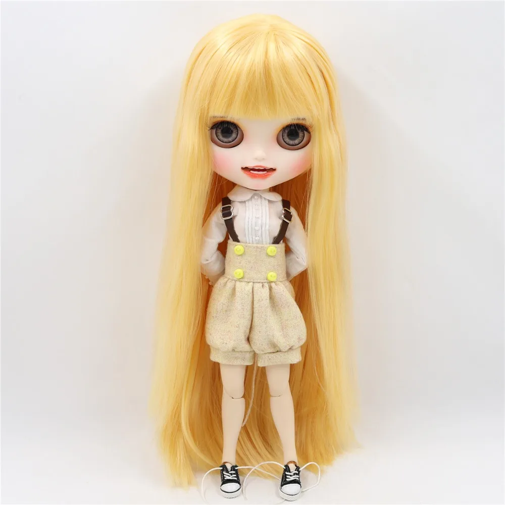 Ebony - Premium Custom Neo Blythe Doll with Blonde Hair, White Skin & Matte Smiling Face 3