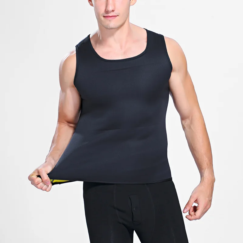 Casual Vest Men top Sweat Suits for Weight Loss Waist Belt Slimming