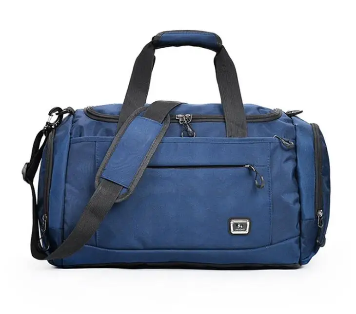 Чемодан большой ёмкости путешествий Вещевые сумки сумки через плечо для женщин мужчин - Цвет: Синий