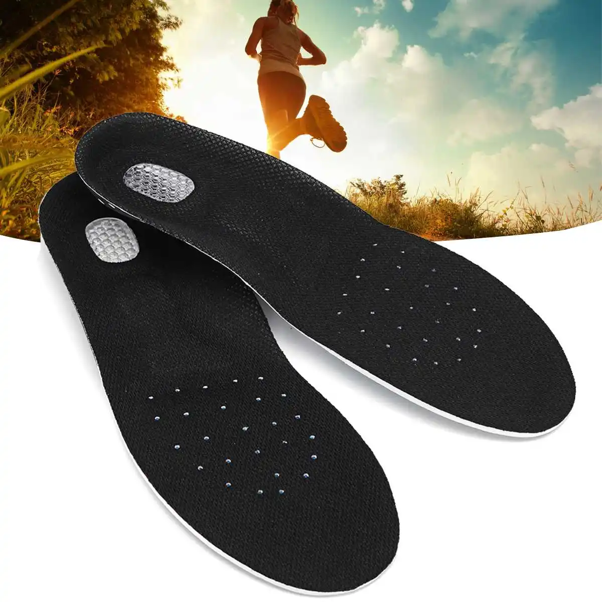 

S/L Men Women Fashion Silica Gel Insole EVA Cushioning Insole Orthotic Sport Running Shoes Insoles 35-46 Size
