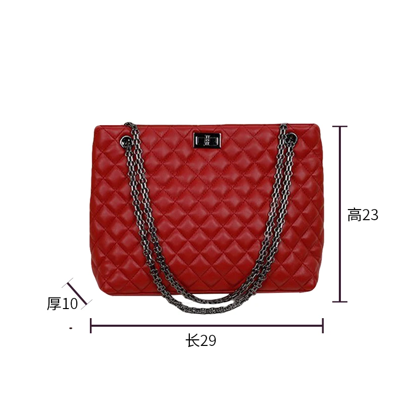 Европейский стиль ретро сумки модная Новая высококачественная женская дизайнерская сумка из искусственной кожи большая сумка-тоут сумка на плечо с цепочкой