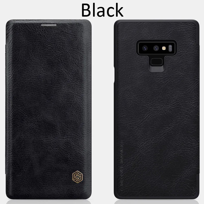 Кожаный чехол-книжка Nillkin Qin для samsung Galaxy Note 9 - Цвет: Black