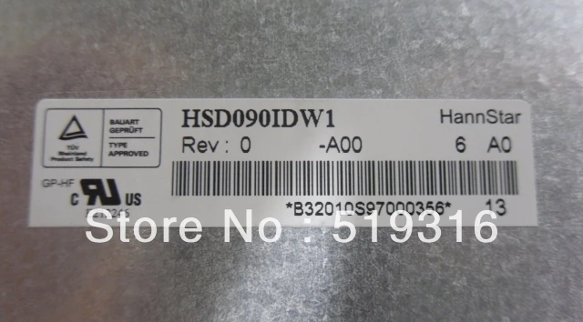 Оригинальный 9 дюймовый ЖК экран Hannstar HSD090IDW1 A00 автомобильная аудиосистема