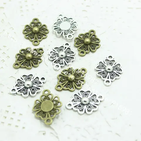 

Sweet Bell wholesale Connectors Findings Flower Heart two color 21*15mm,50PCs Free Shipping! 14B1689